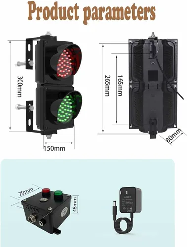 Miniatura 7 de Semáforo LED industrial, 2 luces de tráfico de muelle de carga rojo/verde, luz de parada/marcha industrial de 4 pulgadas, con control