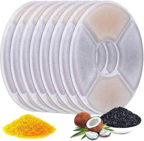 Miniatura 10 de Filtros de fuente de agua para gatos, paquete de 6 unidades, 50% más de carbón activado, filtros de repuesto para fuente de flores de gato, aptos