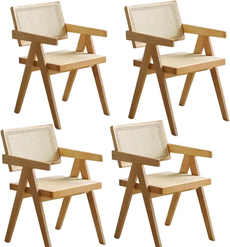 Miniatura 13 de Armless Side Chairs Single Leisure Chair Set, Upholstered Boucle Dining Chairs, Vanity Chair with Curved Backrest and Solid Wood Legs, for Kitchen