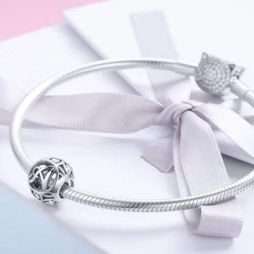 Miniatura 3 de Plata de ley 925 con piedras cúbicas, opciones completas de regalo de la A Z, cuentas de letras del alfabeto para pulseras europeas Pandora