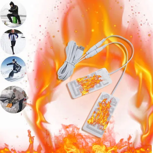 Miniatura 5 de Almohadilla calentadora de guantes eléctricos, almohadilla térmica portátil, almohadilla térmica recargable por USB, forro de guantes de fibra