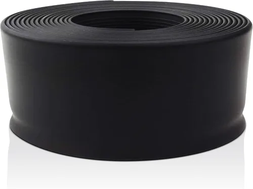 Base de pared de vinilo negro de 6 pulgadas x 80 pies, sin pegamento, duradera y flexible, base de vinilo fácil de instalar que resiste arañazos,