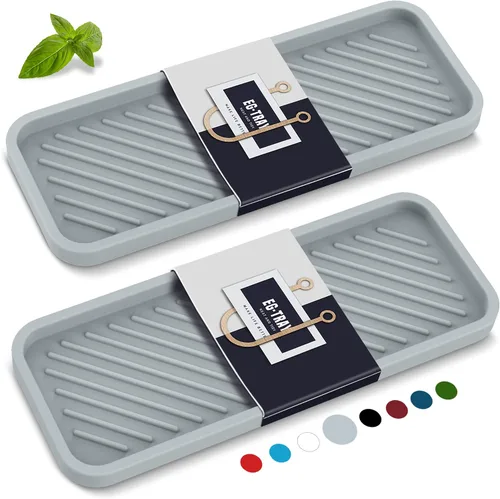 Miniatura 13 de EG-SIPRO Bandeja Organizadora de Fregadero de Cocina, Soporte para Esponja para Fregadero de Cocina Bandeja de Mostrador de Baño Portaesponjas