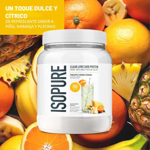Miniatura 3 de Isopure - polvo de proteína de suero de leche con sabor a fruta ligera refrescante