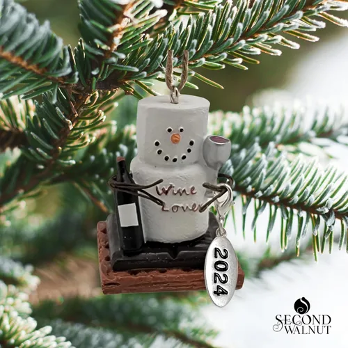 Miniatura 2 de Adorno de Navidad para amantes del vino, regalo único de cata de vinos con etiqueta colgante de año, viene en una caja de regalo, adorno de bebida