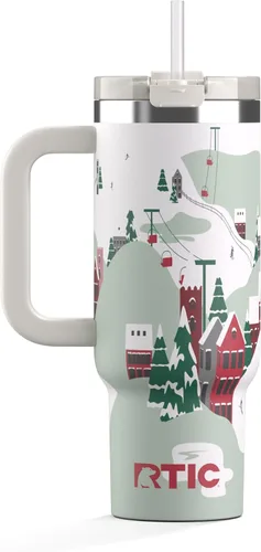 RTIC Vaso Tumbler de Viaje por Carretera de 30 oz con Doble Pared Revestido de Cerámica Aislado Taza Portátil de Café de Viaje de Acero Inoxidable