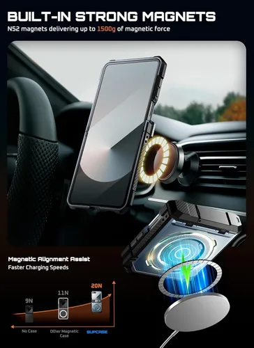 Miniatura 4 de SUPCASE Funda para Samsung Galaxy Z Flip 7 con soporte y protector de pantalla frontal (agarre Unicorn Beetle), [compatible con MagSafe]
