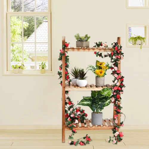 Miniatura 4 de Foraineam Paquete de 10 guirnaldas de rosas artificiales colgantes de 82 pies, rosas falsas, flores, plantas, hiedra, hogar, hotel, oficina, boda