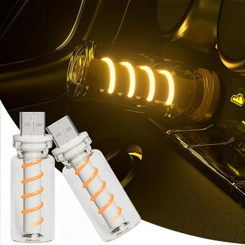 Miniatura 11 de Luz nocturna USB para automóvil, lámpara de filamento LED retro regulable táctil, mini luz ambiental USB para interior de vehículo, dormitorio