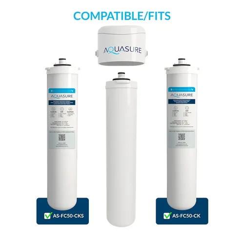 Miniatura 6 de Aquasure Fortitude - Filtro compacto de repuesto multiusos para debajo del fregadero de 10 K galones con carbono/KDF, reduce el cloro, el plomo