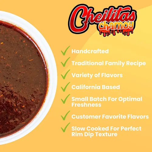 Miniatura 6 de Cheilitas Chamoy Salsa de caramelo mexicano natural para bordes Hecho a mano para bebidas, cócteles, micheladas, cerveza y más (mango)
