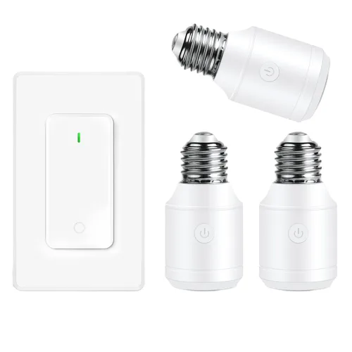 Miniatura 52 de Toma de control remoto, interruptor de luz y enchufe remoto greencycle con interruptor de luz inalámbrico, rango de 500 pies, no necesita cableado
