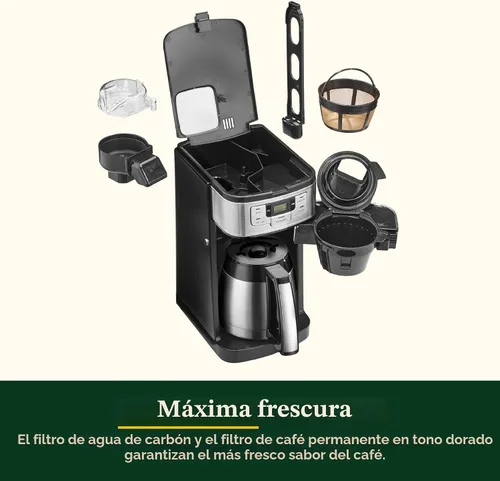 Miniatura 5 de Cafetera automática de molienda y preparación Cuisinart de 10 tazas con molinillo de cuchillas, máquina de café programable con jarra de vidrio
