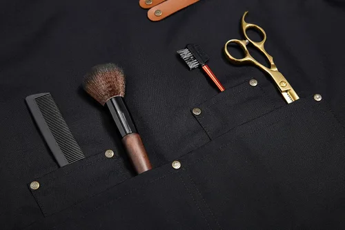 Miniatura 5 de Kingzhuo Delantal de lona ajustable con espalda cruzada para mujeres y hombres, M a XXL, Negro