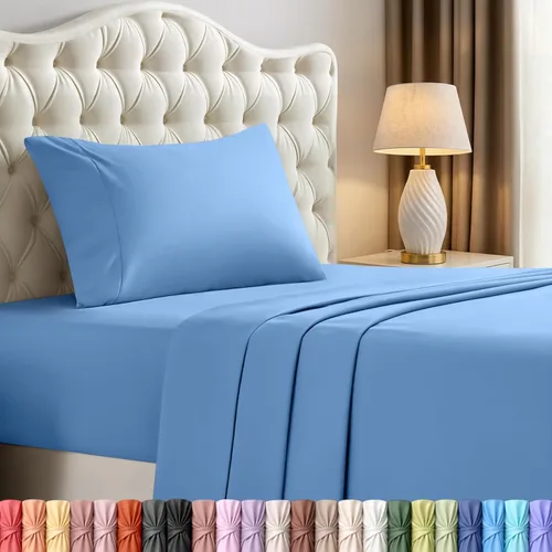Miniatura 87 de Juego de sábanas King de Utopia Bedding – Juego de 4 sábanas para cama King, microfibra suave y transpirable, incluye 1 sábana bajera, 1 sábana Beige