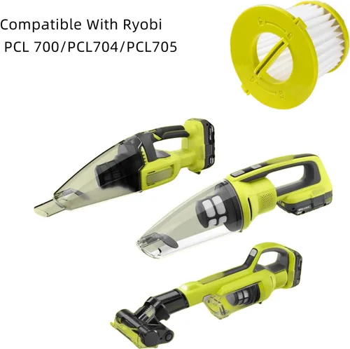 Miniatura 4 de Filtro Hepa compatible con Ryobi PCL700 PCL704 CL705 (incluyendo PLC704K, PLC705K, PLC705B) 18V ONE+ PERFORMANCE - Juego de filtros reutilizables al