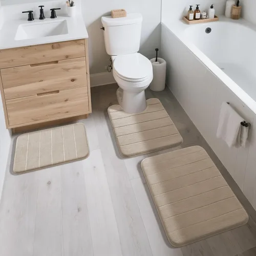 Miniatura 7 de Yimobra Tapete de baño de espuma viscoelástica, súper suave, absorbente, antideslizante, de secado rápido, lavable a máquina, tapete para bañera