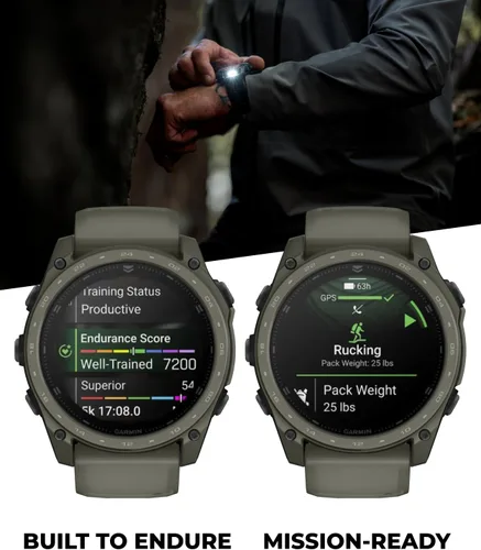 Miniatura 4 de Garmin Tactix 8 Cerakоtе de 2.008 in, reloj inteligente táctico con GPS premium, pantalla AMOLED, solucionador de balística aplicada, paquete