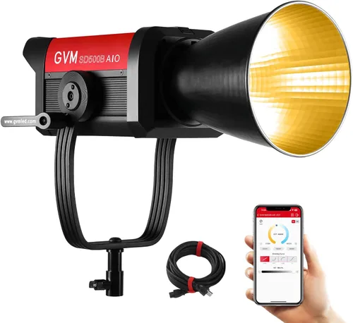 Miniatura 10 de GVM - Luz de video de 80 W, luces de estudio para fotografía, kit de iluminación Softbox con soporte Bowens, temperatura de color CRI97+ 5600K, caja