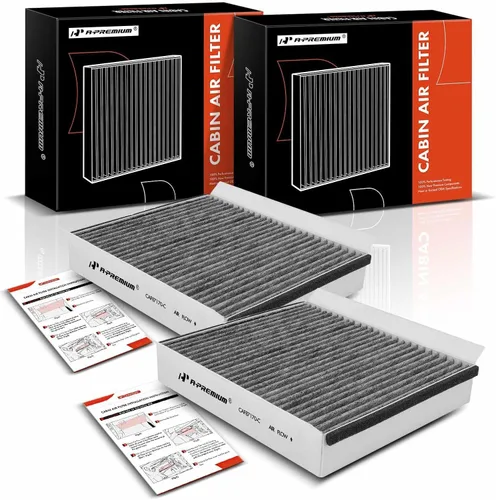 A-Premium Filtro de aire de cabina de 2 piezas con carbón activado compatible con Mercedes-Benz W163 Series ML320 1998-2003, ML350 2003-2005, ML430