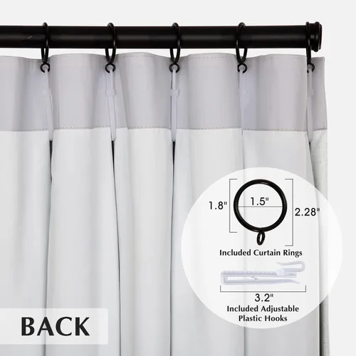 Miniatura 6 de HOMERILLA Cortinas Plisadas de 96 Pulgadas de Largo, Cortinas Opacas de Lino con Forro Opaco, Panel de Cortina para Sala de Estar, Cortinas Plisadas