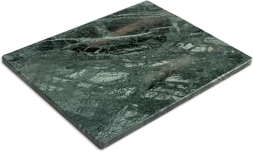 Miniatura 18 de Diflart Tabla de cortar de piedra de mármol natural para cocina, 16x16 pulgadas, negra, tabla de mármol grande para repostería con pies