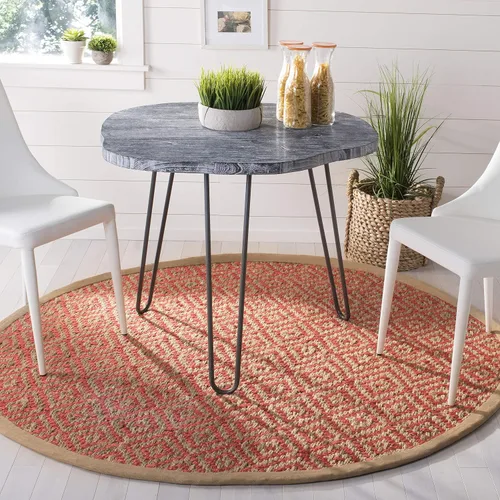 Miniatura 32 de SAFAVIEH Natural Fiber Collection - Alfombra decorativa, 2.3 x 4 pies, azul tropical y natural, yute bohemio con borlas de diamante, hecho a mano