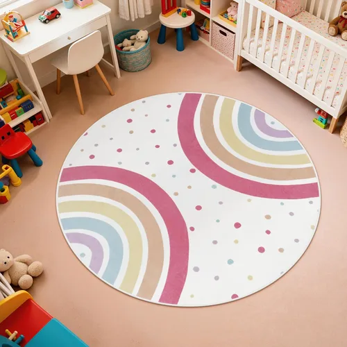 Miniatura 18 de STARUIA Alfombra lavable de arco iris para guardería de niñas, alfombra pequeña de 3 x 5 pies, alfombras de área coloridas para dormitorio de niños