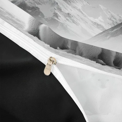Miniatura 6 de Erosebridal Juego de ropa de cama de oso polar, funda de edredón de paisaje ártico, tamaño King, funda de edredón con patrón de iceberg natural