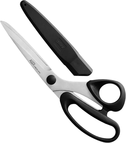 ALLEX Tijeras de tela japonesa con tapa, tijeras de coser a medida de 8.25 pulgadas, hechas en Japón, tijeras de modista profesional medianas