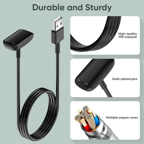 Miniatura 4 de Cable de carga para cargador de repuesto Fitbit Charge 6 (3.3 pies)