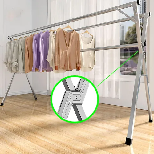 Miniatura 4 de Tendedero portátil para ropa al aire libre, estante de secado plegable para ropa, para pared de lavandería, organizador de soporte de lavandería