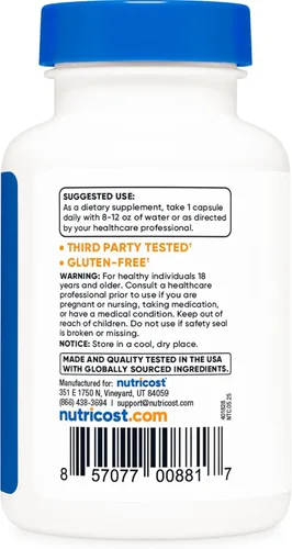 Miniatura 4 de Nutricost Cápsulas de Arándano Azul Equivalente a 1200mg (90 Cápsulas Vegetarianas) - Sin Gluten y Sin OGM