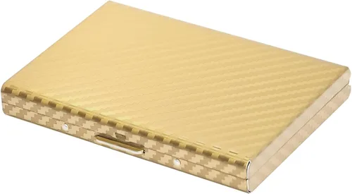 Miniatura 122 de BONSYL® Soporte para tarjetas de crédito, cartera delgada de metal con bloqueo RFID, con 6 ranuras para tarjetas, para mujeres y hombres.