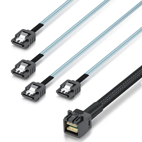 Miniatura 9 de ipolex Mini SAS SFF-8087 a 4xSATA Cable de conexión frontal interno, compatible con controladores RAID, HBA, servidores y sistemas