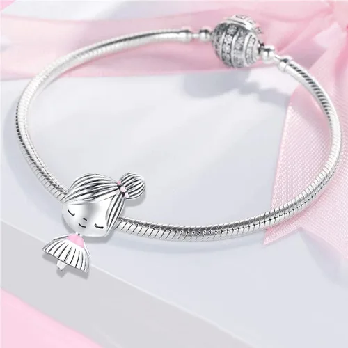 Miniatura 3 de LeeFeel Abalorio de corazón con diseño de corazón con circonita cúbica transparente para mujer