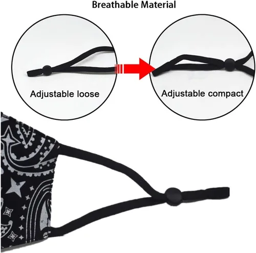 Miniatura 3 de Bandana de la cubierta de la cara, máscara de tela de algodón suave media cara protectora, pasamontañas de cachemira unisex de moda, Balaclava