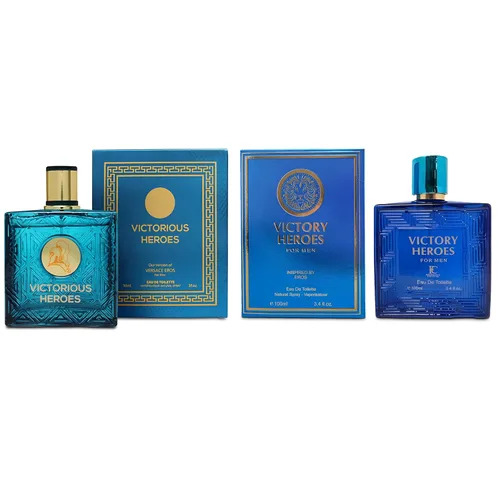 AFLUXE Colonia para hombres Victorious Heroes & Victory Heroes Combo Eau De Toilette para hombres - Perfume con aroma fresco y romántico para