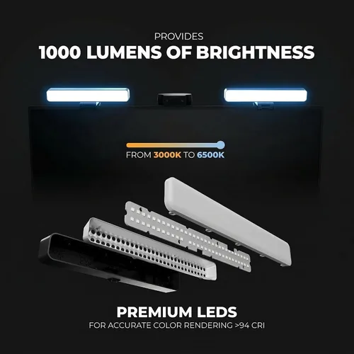 Miniatura 3 de HumanCentric Iluminación de videoconferencia premium para videollamadas, HighBeam Pro Light para reuniones de zoom y transmisión, luz de anillo