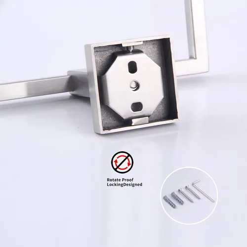 Miniatura 9 de GERZWY Moderno soporte de toalla negro SUS304 de acero inoxidable toallero anillo de toalla para baño Lavatorio montaje en pared