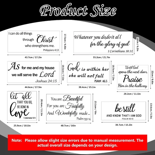 Miniatura 2 de Calcomanías de pared con versículo bíblico, calcomanías inspiradoras de pared, citas cristianas, calcomanías de pared religiosas, calcomanías