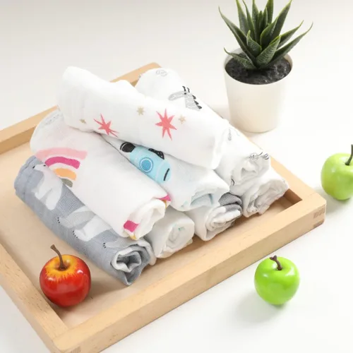 Miniatura 3 de norinori Baby Msulin - Paños de muselina para recién nacidos, 10 paños de muselina para bebé, toallas de lavado de algodón natural suaves