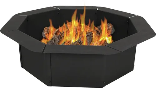 Sunnydaze Anillo para hoguera al aire libre – 38 pulgadas exterior/30 pulgadas de diámetro interior inserto de anillo de fuego de acero – por encima