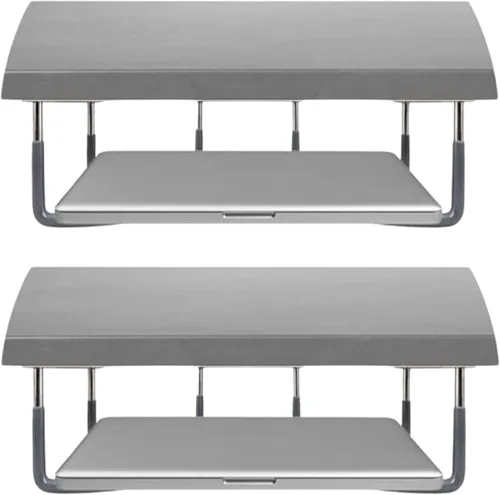 Miniatura 9 de TidyFriend - Soporte de goma para laptop debajo del escritorio, 3 estantes en 1 juegos, soporte para laptop debajo del escritorio, organizador