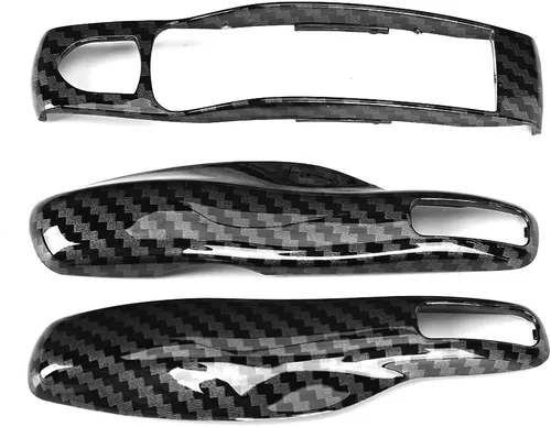 Miniatura 3 de Funda de fibra de carbono, metal remoto, borde de llave remota, funda para llave de automóvil, 3 piezas, juego de funda de fibra de carbono