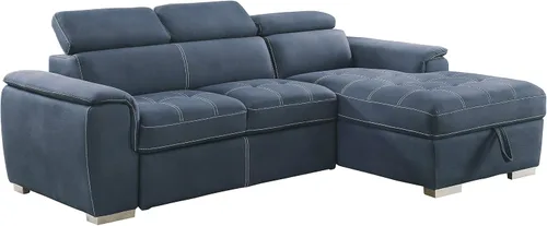 Miniatura 4 de Lexicon Cheyenne Sofá cama modular convertible, diván derecho, color azul