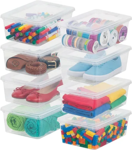 Miniatura 12 de IRIS caja de almacenamiento tipo balde de 132 cuartos de galón Transparente