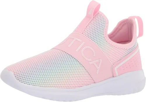 Nautica Tenis deportivos sin cordones para niñas jóvenes, elegantes zapatos para correr y tenis para niños pequeños y grandes