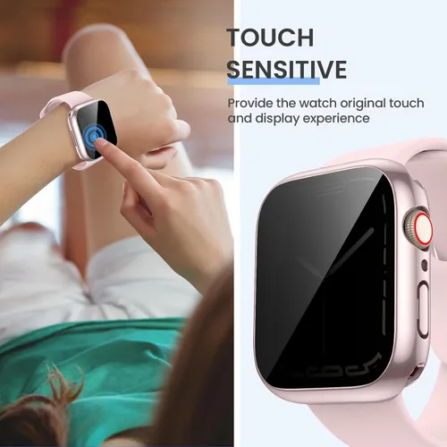 Miniatura 6 de Tensea (2 en 1) Funda protectora de pantalla impermeable para Apple Watch 41mm Serie 9 8 7, iWatch cubierta protectora de cara de PC con película