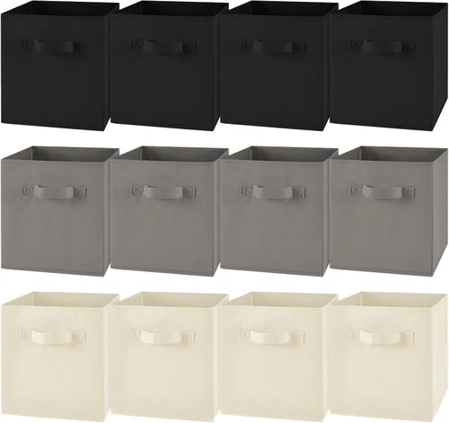 Miniatura 14 de Yinder 12 piezas Contenedor de almacenamiento cúbico, contenedores de almacenamiento de 11" para decoración de habitación, contenedores plegables